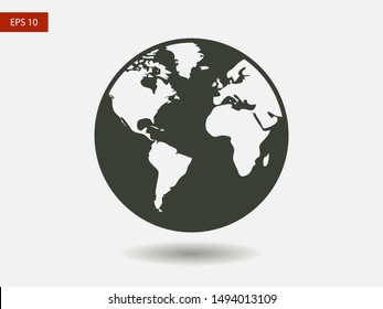 Icono planeta tierra. Icono de globo. Icono mundial