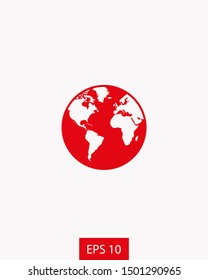 Planet earth icon. Globe icon. World icon