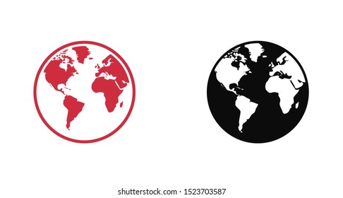 Planet earth icon. Globe icon. World icon