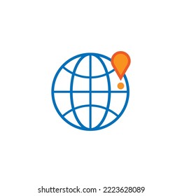 Planet earth icon, great design for any purposes. Internet communication. Vector illustration. Stock image. 