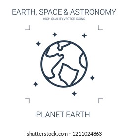 planet earth icon. high quality line planet earth icon on white background. from earth space astronomy collection flat trendy vector planet earth symbol. use for web and mobile