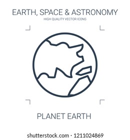 planet earth icon. high quality line planet earth icon on white background. from earth space astronomy collection flat trendy vector planet earth symbol. use for web and mobile
