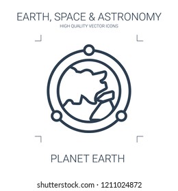 planet earth icon. high quality line planet earth icon on white background. from earth space astronomy collection flat trendy vector planet earth symbol. use for web and mobile