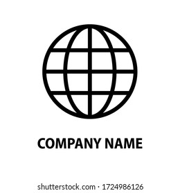 Planet earth icon. Isolated vector globe pictogram. Business company logotype design element.  Distant job, study, communication or travel symbol.
