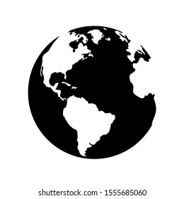 Planet earth icon, logo isolated on white background