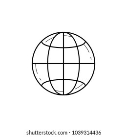 planet Earth icon. Media signs for mobile concept and web apps. Thin line  icon for website design and development, app development. Premium icon on white background