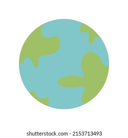 Planet earth icon in minimal cartoon style