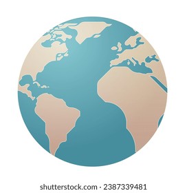 Planet-Erde-Symbol auf isoliertem Hintergrund. Flaches Design-Illustration