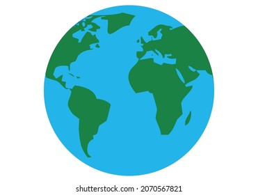 Planet earth icon on white background.
