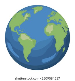 planet earth icon on white background isolated