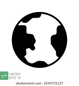 Planet earth icon. Simple flat style. World globe, international, round map, web symbol concept. Vector illustration isolated on white background. EPS 10.