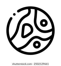 planet earth icon with style outline