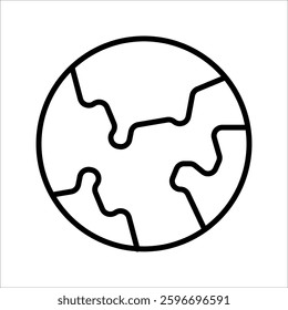 planet earth Icon Symbol isolated white background. vector illustration. color editable.