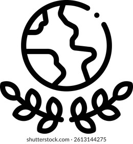 planet earth icon. Thin Linear Style Design Isolated On White Background