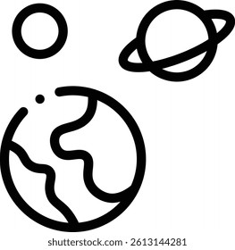 planet earth icon. Thin Linear Style Design Isolated On White Background
