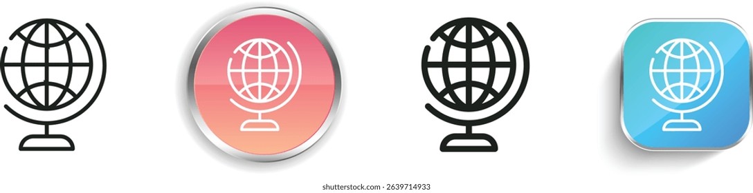 planet earth icon. Thin Linear, Regular and Button Style Design Isolated On White Background
