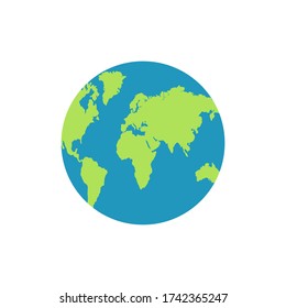 Planet Earth icon. Vector illustration isolated on white. 
