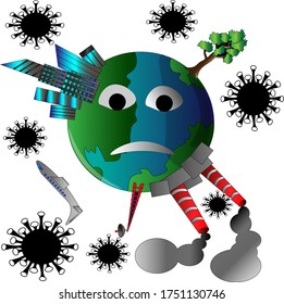 Icono Planeta Tierra. Ilustración vectorial de la tierra.