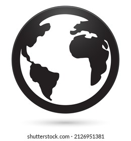 planet earth icon, vector illustration on white background.