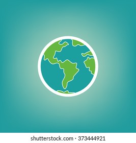 Planet Earth Icon. Vector Illustration