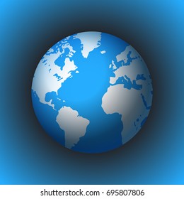 Planet Earth Icon. Vector Illustration. 