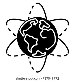 planet Earth icon, vector illustration, black sign on isolated background