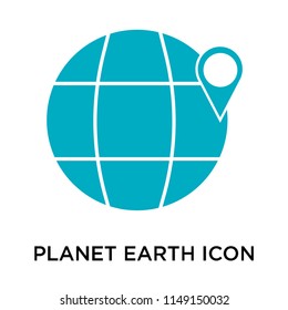 Planet earth icon vector isolated on white background for your web and mobile app design, Planet earth logo concept