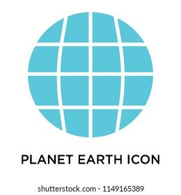 Planet earth icon vector isolated on white background for your web and mobile app design, Planet earth logo concept