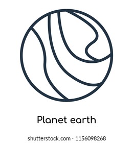 Planet earth icon vector isolated on white background, Planet earth transparent sign , thin symbols or lined elements in outline style