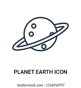 Planet earth icon vector isolated on white background, Planet earth transparent sign , outline linear symbol or thin lined pictogram