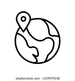 Planet earth icon vector isolated on white background, Planet earth transparent sign