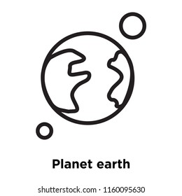Planet earth icon vector isolated on white background, Planet earth transparent sign