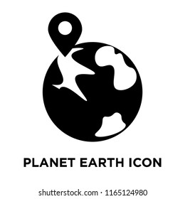 Planet Earth icon vector isolated on white background, Planet Earth transparent sign , dark pictogram