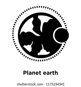 Planet earth icon vector isolated on white background, logo concept of Planet earth sign on transparent background, filled black symbol