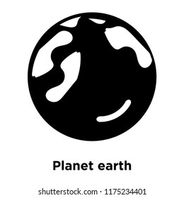 Planet earth icon vector isolated on white background, logo concept of Planet earth sign on transparent background, filled black symbol