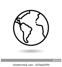 Planet Earth Icon White Backgroundvector Illustration Stock Vector ...