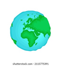 Icono Planeta Tierra. Mapa mundial en símbolo de forma de globo. Europa y África continentes y océanos aislados ilustraciones de la cepa blanca