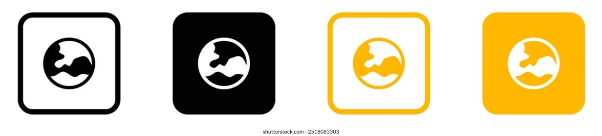 Planeten-Erde-Symbol, Welt-Web-Symbol, WWW-Globus-Zeichen-Schaltfläche, öffentliches Symbol - Website-Symbol für Kontakt-Symbole.