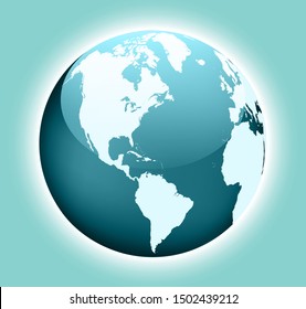 Planet earth icon.3d world globe design.
