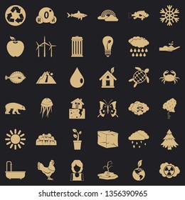 Planet earth icons set. Simple style of 36 planet earth vector icons for web for any design