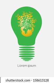 planet earth inside light bulb
