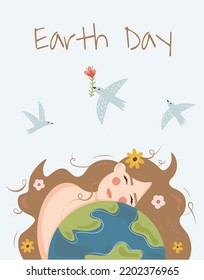 Planet Earth, International Earth Day. Ecological problems and environmental protection. Poster for earth day. Vector world environment day creative poster.