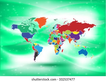 Planet Earth International Map & Background - Vector Illustration