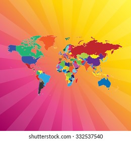 Planet Earth International Map & Background - Vector Illustration