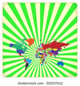 Planet Earth International Map & Background - Vector Illustration