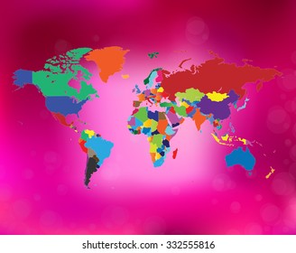Planet Earth International Map & Background - Vector Illustration