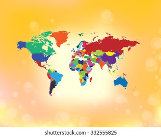 Planet Earth International Map & Background - Vector Illustration