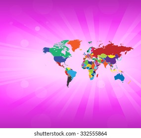 Planet Earth International Map & Background - Vector Illustration