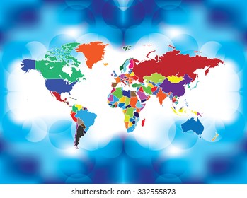 Planet Earth International Map & Background - Vector Illustration
