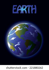 Planet Earth isolated on dark background